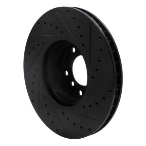 BMW 540I Brake Rotor (1) - Front Left - R1 Concepts - Drilled & Slotted - Black - `00-`03